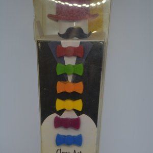 Joie Class Act Bow Tie Wine Glass Charms & Bottle Topper Set of 6 Silicone